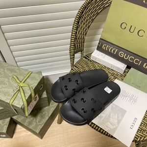 Gucci Black Slide Sandals Size 43